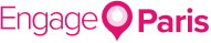 pink logo that reads Engage Paris